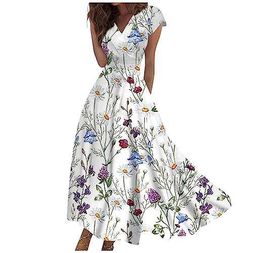 Kleid Damen V-Neck Spitzenkleid Trägerkleid Schlichtes Patchwork Cocktailkleid Ballkleid Beiläufiges Sexykleid Temperament Partykleider Hepburn Stil Tanzkleid Einfarbiges Partykleid(3XL,4-Purple) von Dhyuen