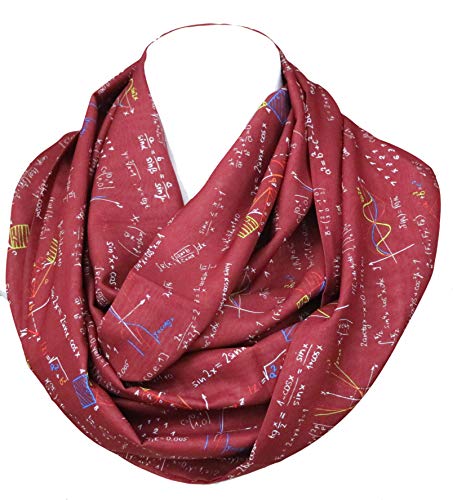 Di Capanni Mathematik Infinity Schal für Frau Ingenieure Lehrer Nerds Algebra Mathematik Zubehör für ihre geeky Schüler, Burgunderrot, Einheitsgröße von Di Capanni