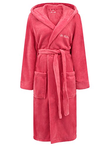 Di Vadini Unisex Herren Damen Bademantel Florenz mit Kapuze I Morgenmantel flauschig I Nachtwäsche aus edler Mikrofaser Farbe: Berry Gr. XXL von Di Vadini