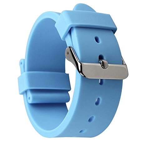 Di-Vo Silikon Uhren Armbänder in 18mm, 20mm, 22mm oder 24mm in 14 Farben (Blau, 24mm) von Di-Vo