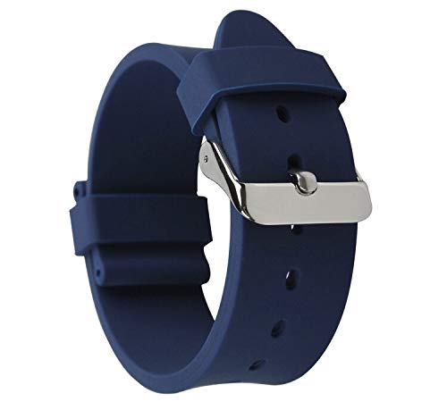 Di-Vo Silikon Uhren Armbänder in 18mm, 20mm, 22mm oder 24mm in 14 Farben (Dunkelblau, 18mm) von Di-Vo