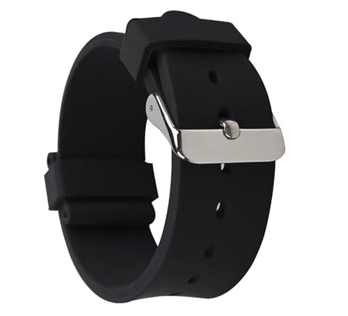 Di-Vo Watch Strap - Uhrenarmband aus Silikon mit Schnellverschluss Elegant-Schwarz 22mm von Di-Vo