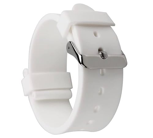 Di-Vo Watch Strap - Uhrenarmband aus Silikon mit Schnellverschluss Elegant-Weiss 18mm von Di-Vo