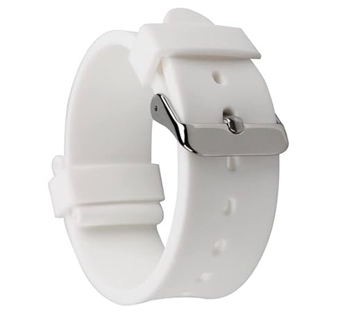 Di-Vo Watch Strap - Uhrenarmband aus Silikon mit Schnellverschluss Elegant-Weiss 20mm von Di-Vo