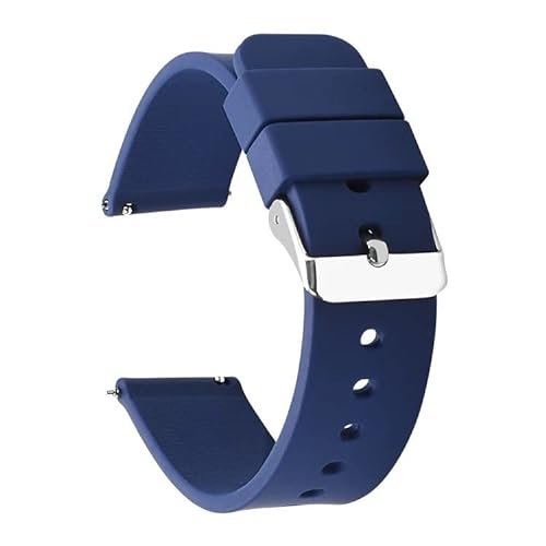 Di-Vo Watch Strap - Uhrenarmband aus Silikon mit Schnellverschluss Sport-Naviblau 22mm von Di-Vo