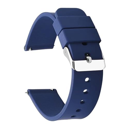 Di-Vo Watch Strap - Uhrenarmband aus Silikon mit Schnellverschluss Sport-Naviblau 24mm von Di-Vo