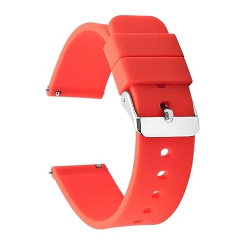 Di-Vo Watch Strap - Uhrenarmband aus Silikon mit Schnellverschluss Sport-Rot 18mm von Di-Vo