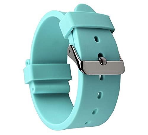 Di-Vo Hochwertiges Silikon Uhren Armband in 18mm, 20mm, 22mm oder 24mm in 14 Farben (Türkis, 18 mm) von Di-Vo