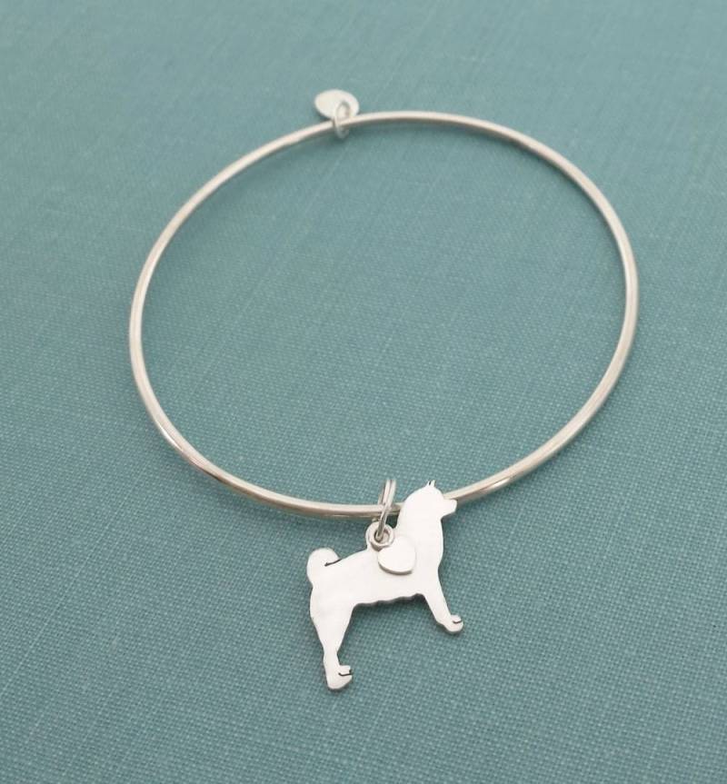 Akita Hunde Armreif, Sterling Silber Personalisiert Anhänger, Rasse Silhouette Charm, Rettungsunterstand, Memory Geschenk Akita Hunde Armreif, Sterling Silber Personalisiert Anhänger, Rasse Silhouette Charm, Rettungsunterstand, Memory Geschenk von DiBAdog