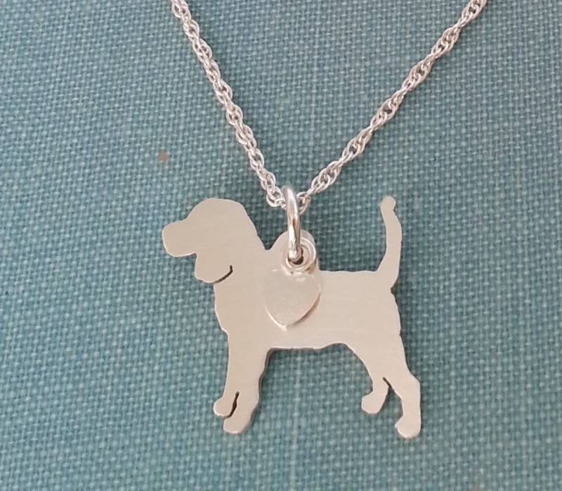 Beagle Hound Hund Halskette, Sterling Silber Personalisieren Anhänger, Breed Silhouette Charm Rettung Shelter Beagle Hound Hund Halskette, Sterling Silber Personalisieren Anhänger, Breed Silhouette Charm Rettung Shelter von DiBAdog