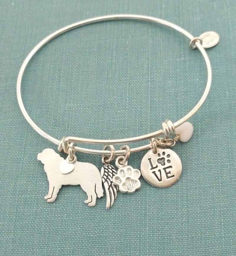 Bernhardiner Verstellbarer Armreif Armband, 925 Sterling Silber Personalisieren Anhänger Breed Charm Rettung Haustier Erinnerungsschmuck Bernhardiner Verstellbarer Armreif Armband, 925 Sterling Silber Personalisieren Anhänger Breed Charm Rettung Haustier Erinnerungsschmuck von DiBAdog