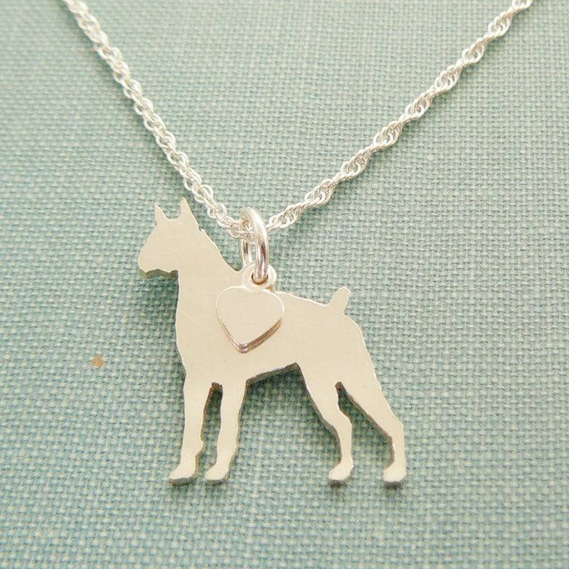 Boxer Hund Halskette, Sterling Silber Personalisieren Anhänger, Rasse Silhouette Charme, Rettung Tierheim Erinnerungsschmuck von DiBAdog
