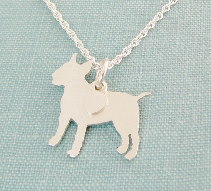 Bullterrier Hund Halskette, Sterling Silber Personalisieren Bull Anhänger, Rasse Silhouette Charm, Resue Shelter Bullterrier Hund Halskette, Sterling Silber Personalisieren Bull Anhänger, Rasse Silhouette Charm, Resue Shelter von DiBAdog