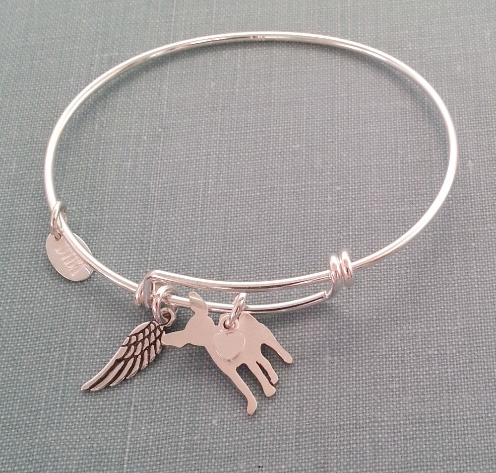 Chihuahua Hund Einstellbare Armreif, 925 Sterlingsilber Personalisieren Anhänger Rasse Silhouette Charme Rescue Shelter Haustier Denkmal Schmuck von DiBAdog