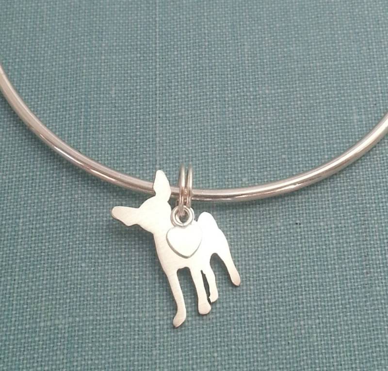 Chihuahua Hunde Armreif, Sterling Silber Personalisiert Anhänger, Rasse Silhouette Charm, Rettungswache, Hund Memorial Schmuck Chihuahua Hunde Armreif, Sterling Silber Personalisiert Anhänger, Rasse Silhouette Charm, Rettungswache, Hund Memorial Schmuck von DiBAdog