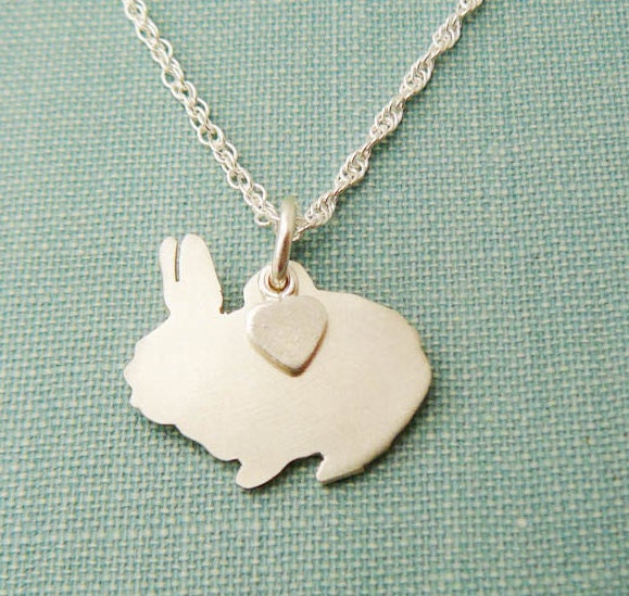 Hase Halskette, Sterling Silber Personalisieren Anhänger, Netherland Dwarf Silhouette Charm, Resue Shelter Hase Halskette, Sterling Silber Personalisieren Anhänger, Netherland Dwarf Silhouette Charm, Resue Shelter von DiBAdog