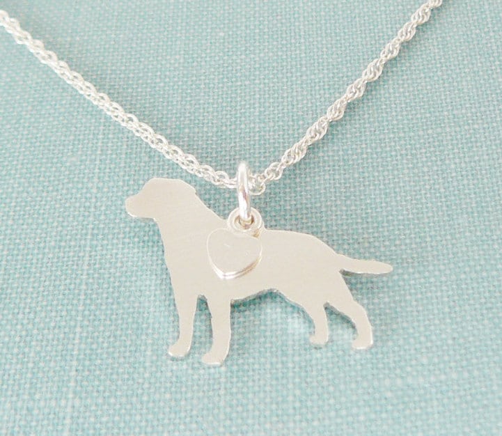 Labrador Retriever Hund Halskette, Sterling Silber Personalisieren Anhänger, Rasse Silhouette Charm Rettung Tierheim Labrador Retriever Hund Halskette, Sterling Silber Personalisieren Anhänger, Rasse Silhouette Charm Rettung Tierheim von DiBAdog