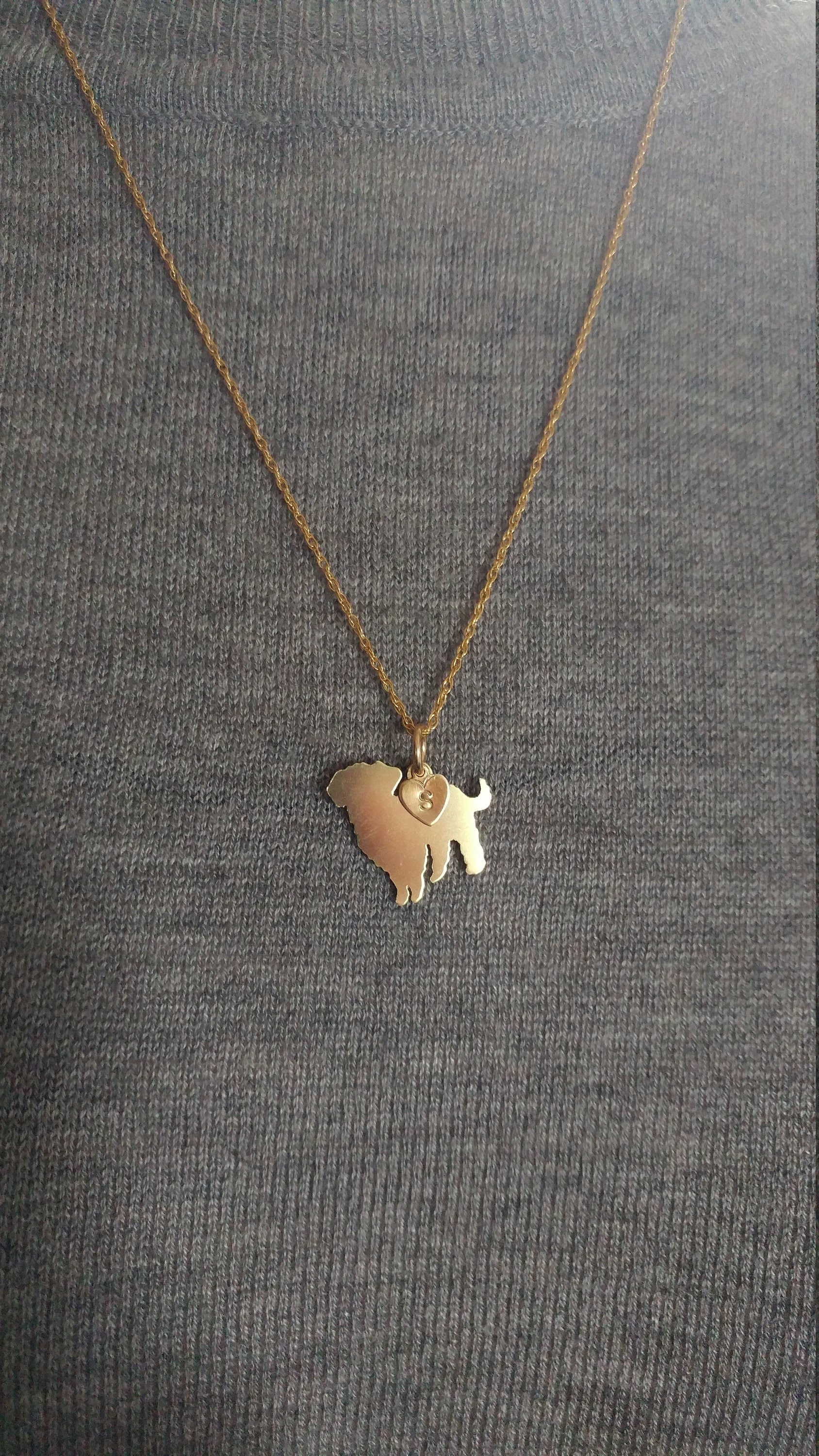 Maltipoo Hund Charm Halskette, 14Kt Gold Gefüllt & Juweliere Messing Personalisieren Maltypoo Anhänger, Rettung Tierheim, Erinnerungsgeschenk von DiBAdog