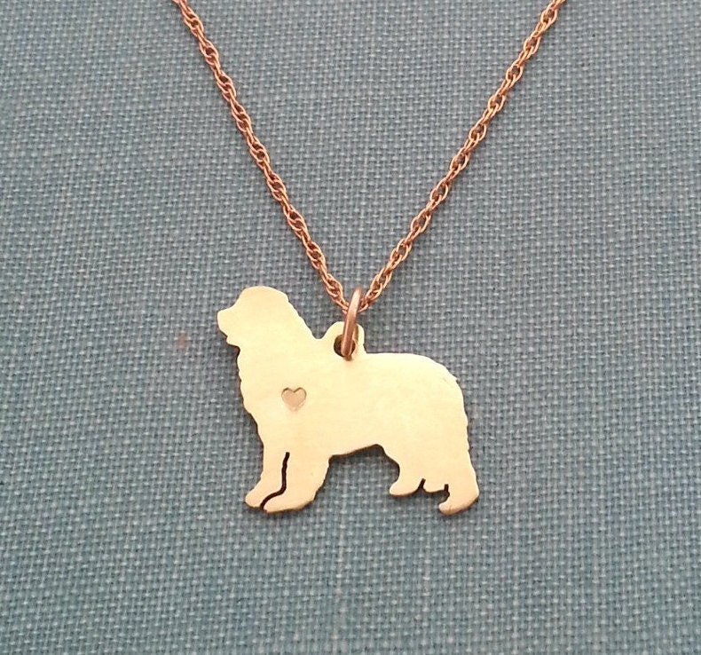 Neufundland Hund Halskette, 14Kt Gold Gefüllt & Messing Personalisieren Newfie Anhänger, Rasse Silhouette Charm Rettung Tierheim, Erinnerungsgeschenk von DiBAdog