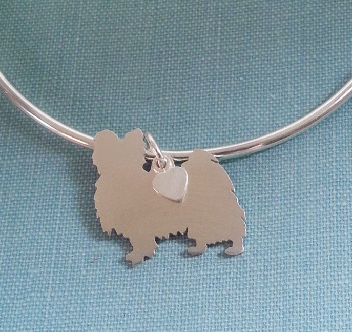 Papillon Hunde Armreif, Sterling Silber Personalisierter Anhänger, Rasse Silhouette Charm, Rettungsunterstand, Erinnerungsgeschenk Papillon Hunde Armreif, Sterling Silber Personalisierter Anhänger, Rasse Silhouette Charm, Rettungsunterstand, Erinnerungsgeschenk von DiBAdog