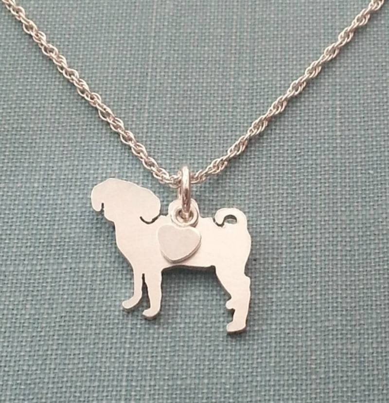 Puggle Hund Halskette, Sterling Silber Personalisieren Anhänger, Rasse Silhouette Charm Rettung Shelter Puggle Hund Halskette, Sterling Silber Personalisieren Anhänger, Rasse Silhouette Charm Rettung Shelter von DiBAdog