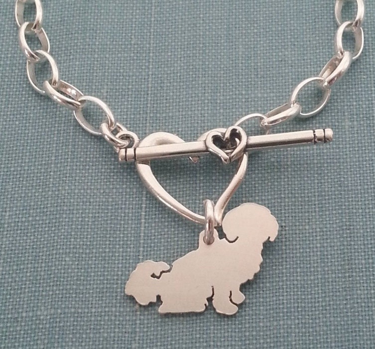 Shih Tzu Hund Kettenarmband, Sterling Silber Personalisieren Anhänger, Breed Silhouette Charme, Rettung Tierheim Shih Tzu Hund Kettenarmband, Sterling Silber Personalisieren Anhänger, Breed Silhouette Charme, Rettung Tierheim von DiBAdog