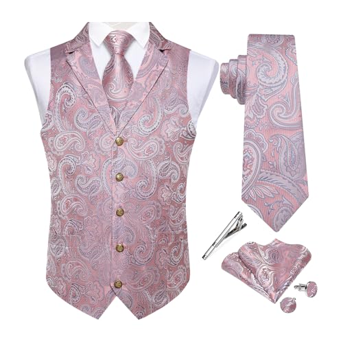 DiBanGu Herren-Anzugweste für formelle Anlässe, Business- oder Freizeitkleidung, Anzugweste für Herren, Pink, XX-Large von DiBanGu