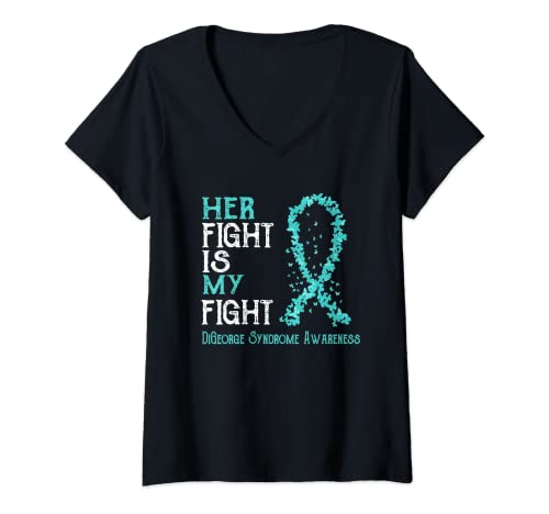 Damen Ihr Kampf ist mein Kampf DiGeorge-Syndrom Awareness T-Shirt mit V-Ausschnitt Damen Ihr Kampf ist mein Kampf DiGeorge-Syndrom Awareness T-Shirt mit V-Ausschnitt von DiGeorge Syndrome Awareness Family Tees
