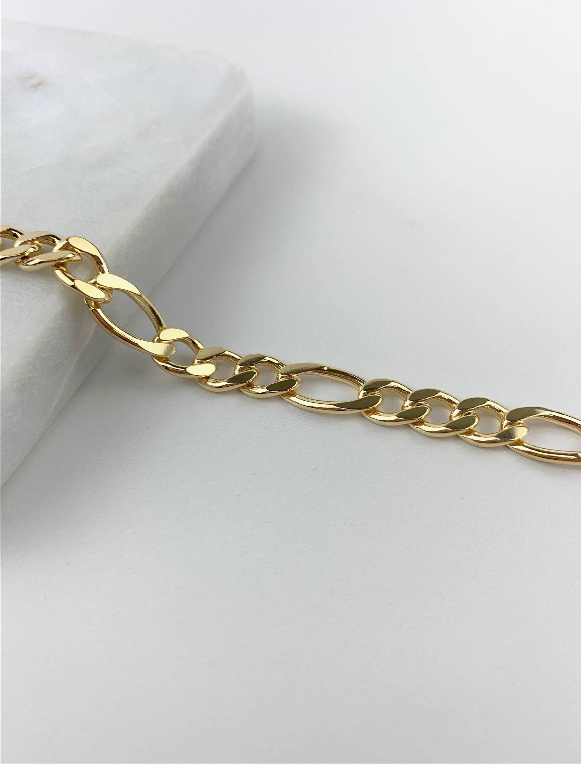 18K Gold Filled 4mm Figaro Link Fußkettchen Oder Armband Für Großhandel Und Schmuck Lieferungen von DiJuJewels