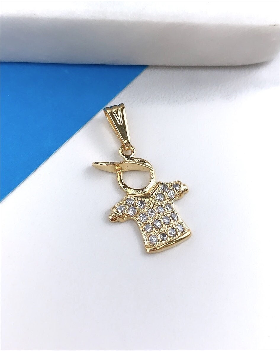 18K Gold Filled Junge Mit Einer Kappe Charms Anhänger Cz Zirkonia Großhandel Schmuckherstellung Zubehör, Kinder Familie Schmuck Mutter von DiJuJewels