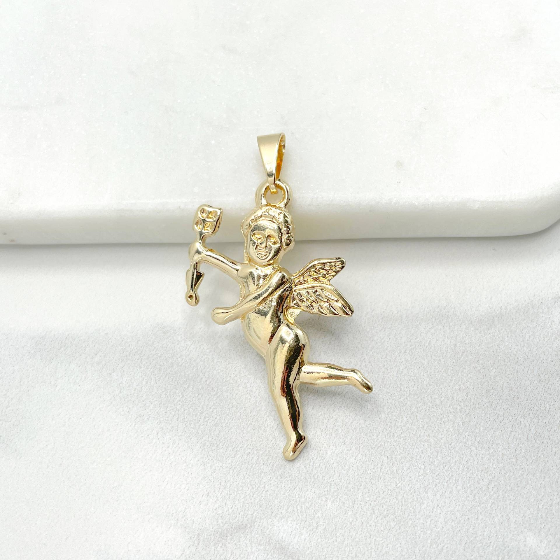 18K Gold Filled Vintage Little Angel Amor Bogen Pfeil Anhänger Charms Großhandel Schmuckherstellung Zubehör von DiJuJewels