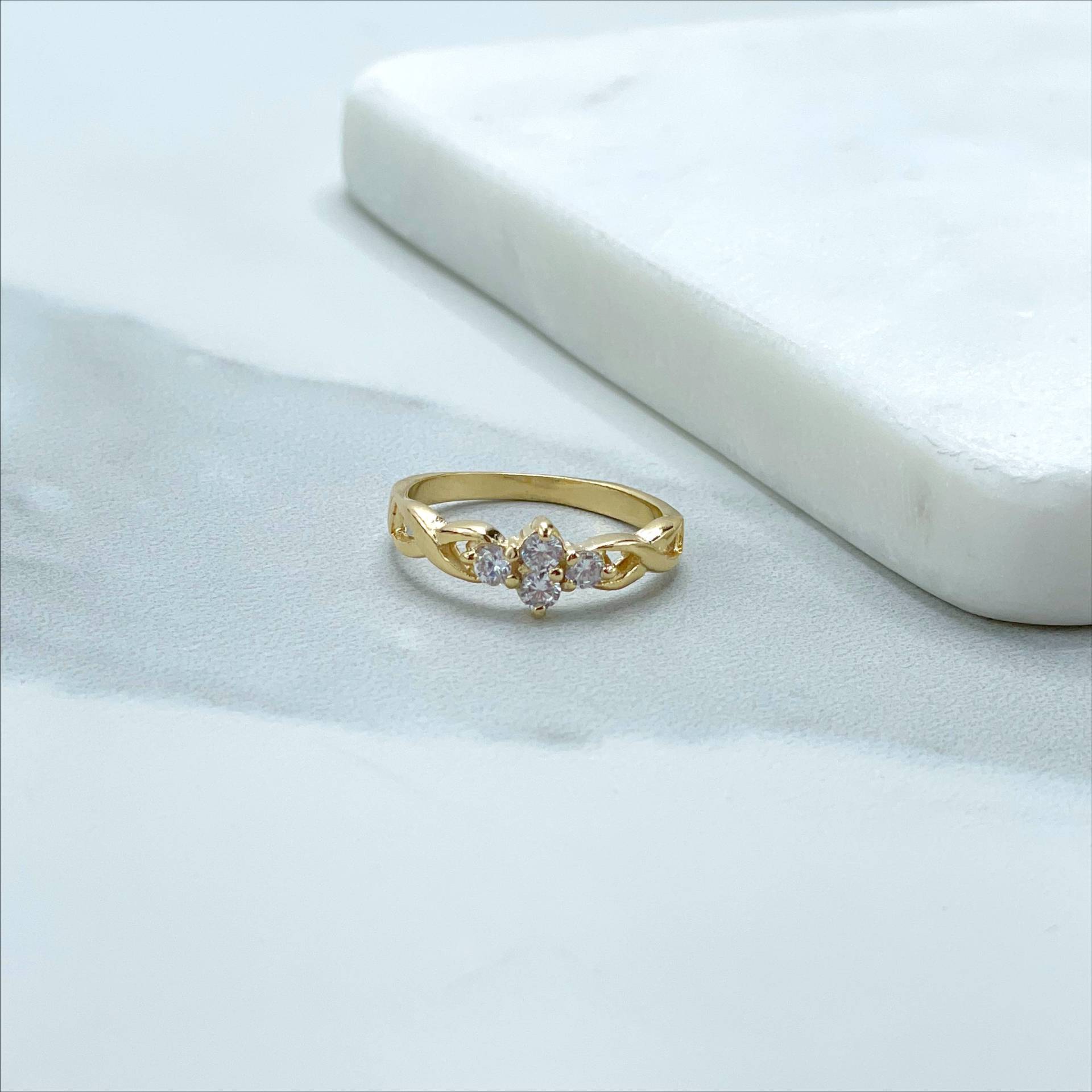 18K Gold Filled Zirkonia Infinity Kreuz Form Ring Großhandel Schmuck Lieferungen von DiJuJewels