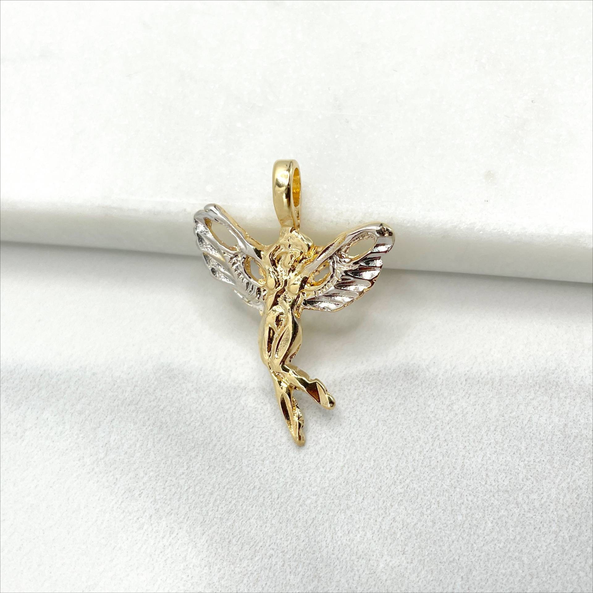 18K Gold Gefüllt, Zweifarbige Kleine Fee Anhänger Charms, Großhandel Schmuck Machen Lieferungen 18K Gold Gefüllt, Zweifarbige Kleine Fee Anhänger Charms, Großhandel Schmuck Machen Lieferungen von DiJuJewels