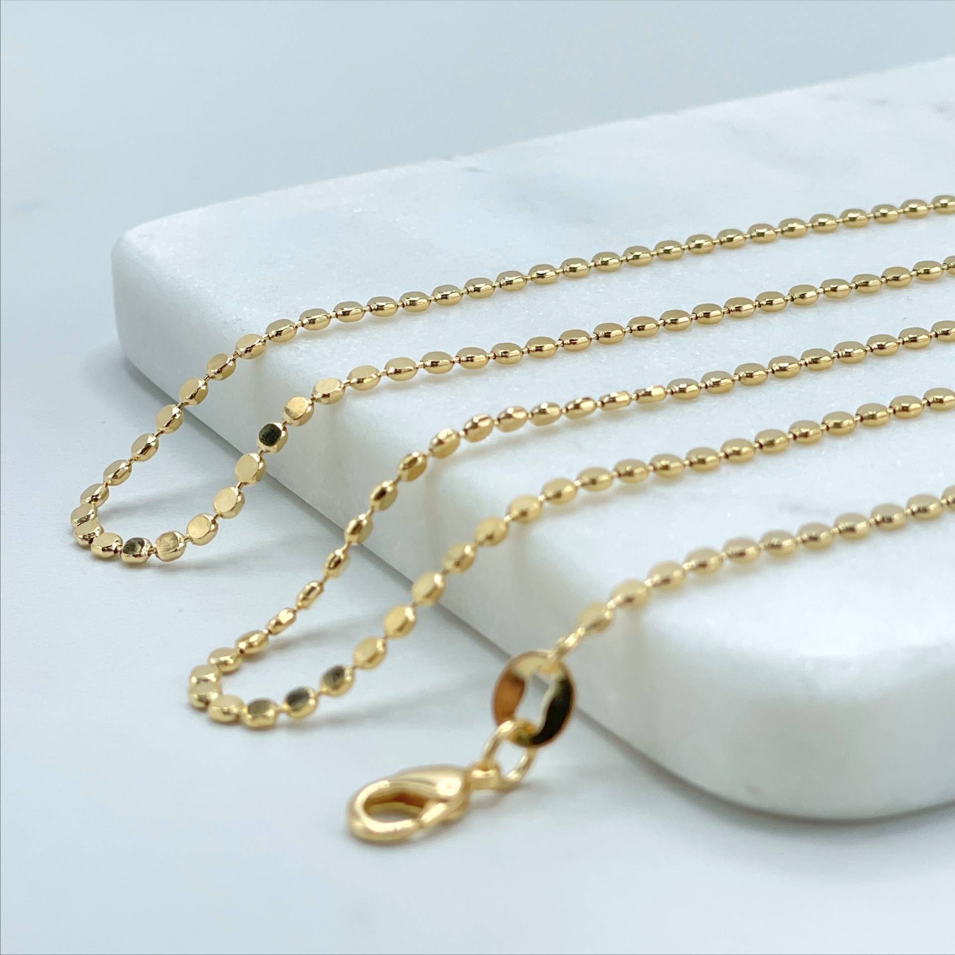 18K Gold Gefüllt 1, 5 Mm Dot Gliederkette 18 Oder 24 Zoll Halskette Großhandel Schmuck Lieferungen von DiJuJewels
