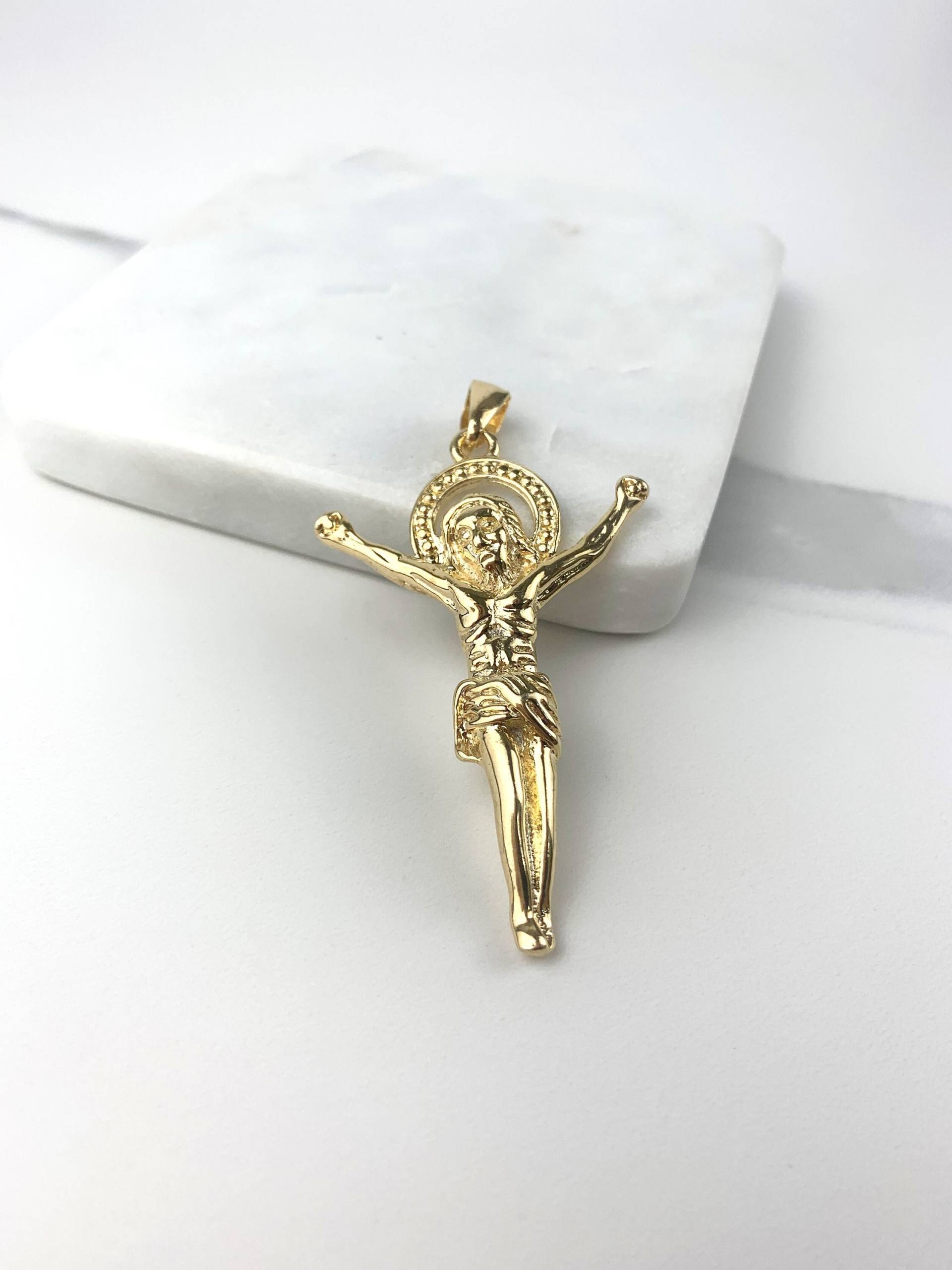 18K Gold Gefüllt Floating Jesus Körper Kruzifix, Anhänger Charms, Religiöser Schmuck, Großhandel Schmuckherstellung Zubehör von DiJuJewels