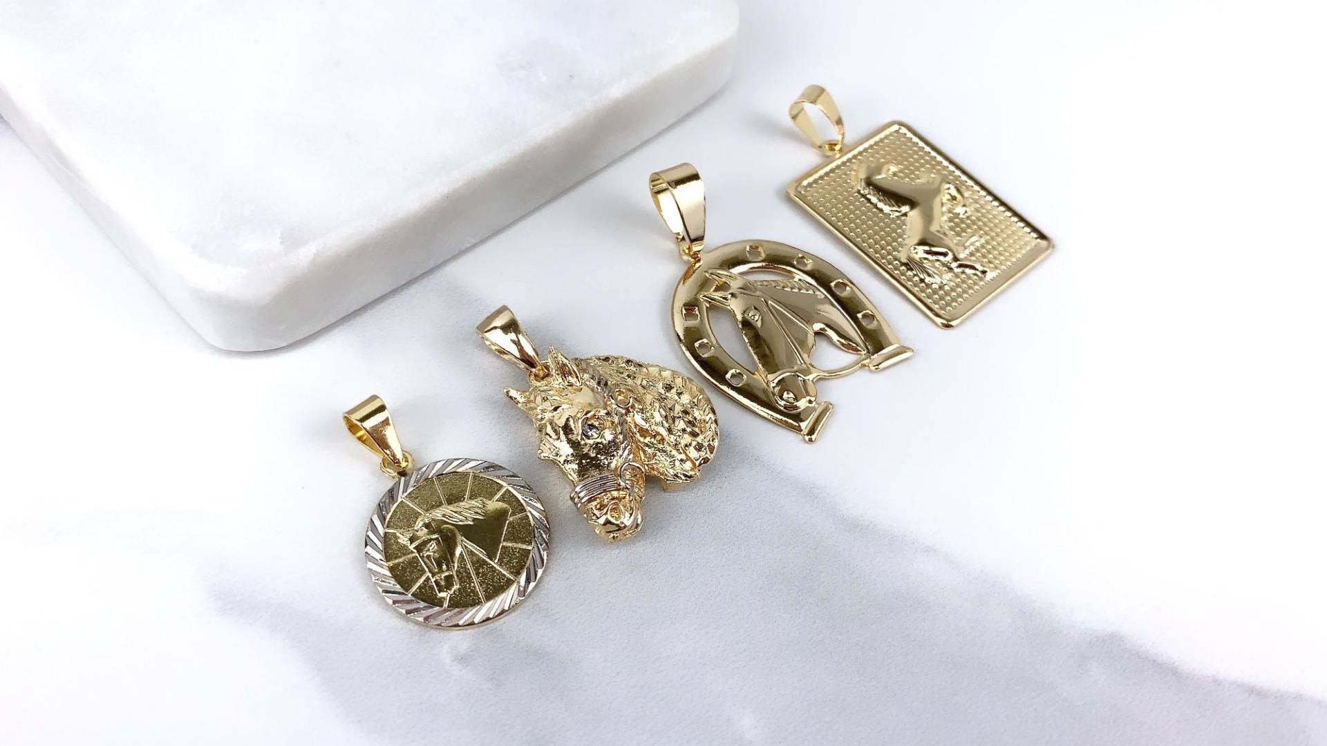 18K Gold Gefüllt Gepresst, Münze, Hufeisen, Rahmen Pferd, Pferdekopf 1, 2 "' Bis 1, 8 Anhänger Charms Großhandel Schmuck Lieferungen von DiJuJewels