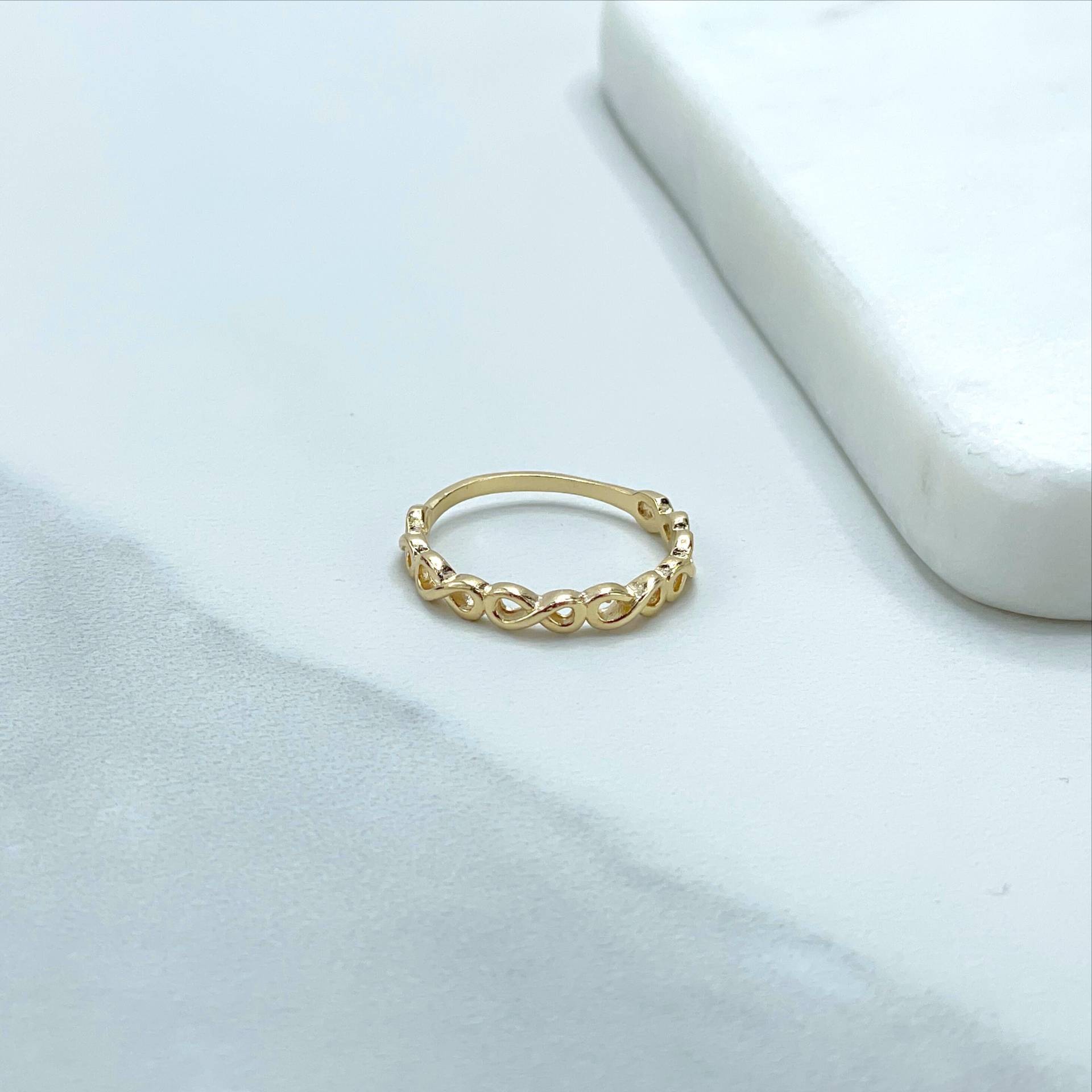 18K Gold Gefüllt Zirkonia Infinity Eternity Ring Schmuck Lieferungen von DiJuJewels