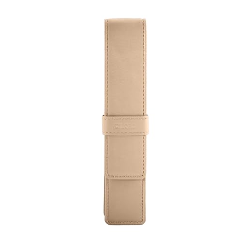 DiLoro Leder-Etui für einen Füllfederhalter, für einen Füllfederhalter, Tintenroller und Bleistift (Beige) von DiLoro