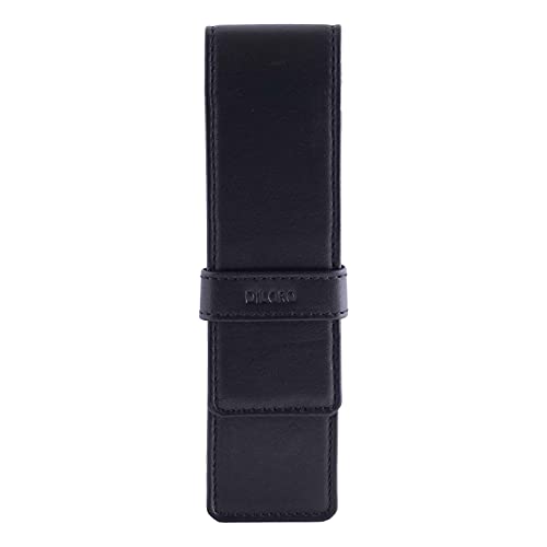 DiLoro Schreibgeräte-Etui Leder Etui Pen Case Executive Füllfederhalter Stylus in Schwarz für 2 Stifte 1623-RBK von DiLoro