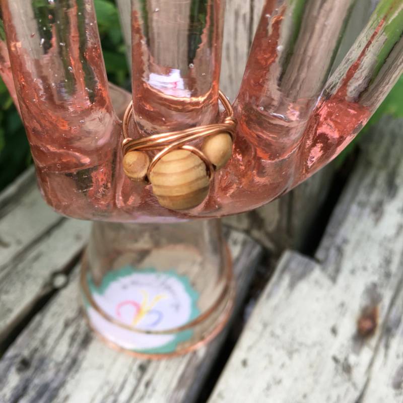 Erdtöne, 3 Perle, Echtes Olivenholz, Kupfer, Draht Gewickelt, Größe 20 cm Erdtöne, 3 Perle, Echtes Olivenholz, Kupfer, Draht Gewickelt, Größe 20 cm von DiVerseBlessings