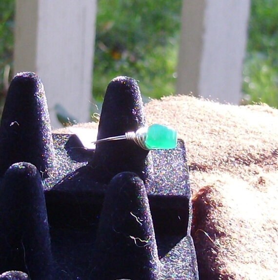 Grüner Onyx, Echter Edelstein, Tropfenperle, Draht Gewickelt, Ring Größe 38, Silber Gefüllt, Messing Weiß Grüner Onyx, Echter Edelstein, Tropfenperle, Draht Gewickelt, Ring Größe 38, Silber Gefüllt, Messing Weiß von DiVerseBlessings