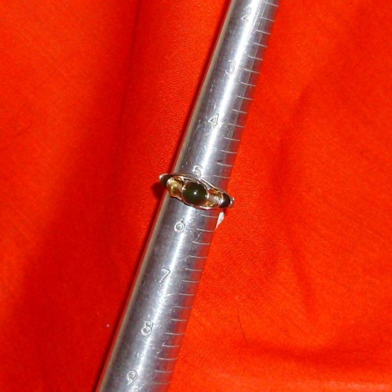 Nephrit Jade, Citrin, Echter Edelstein, Ring Größe 6, 5 Steine, Wire Wrapped, Silber Gefüllt, Weißes Messing von DiVerseBlessings