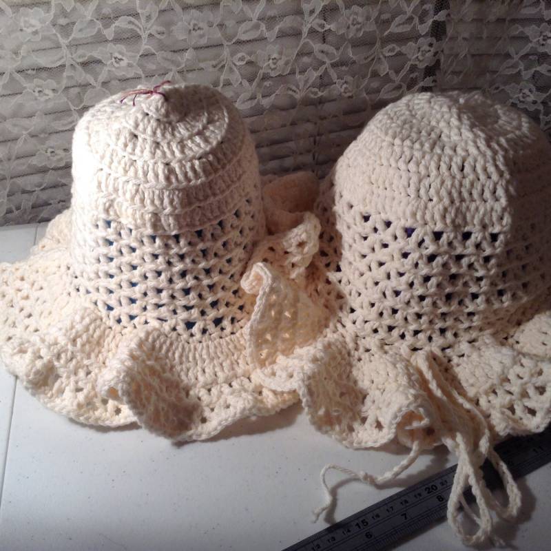 Weiße Rose, Häkeln, Mütze, Cloche, Hut, Alle Baumwolle, Creme, Erwachsene Klein von DiVerseBlessings