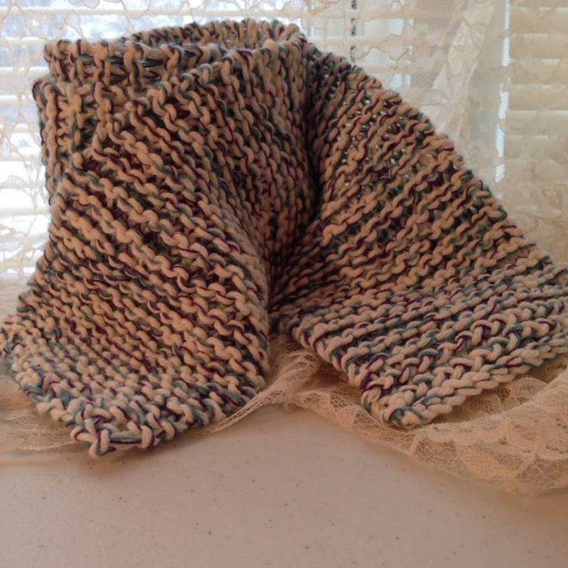 strickschal, Ganz Baumwolle, Mehrstrang, Extra Lang, Krawatte, Creme, Lila, Türkis, 7112 von DiVerseBlessings