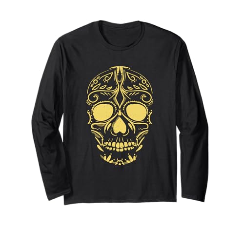 Dia De Muertos für Herren mit Blumenmotiv Langarmshirt von Dia De Muertos Holiday