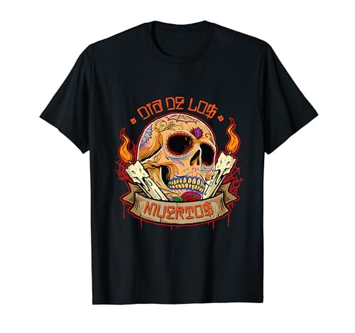 Zuckerschädel Kerzen | Camiseta Tag der Toten T-Shirt von Día de Muertos Tradición Festividad Cráneo Designs