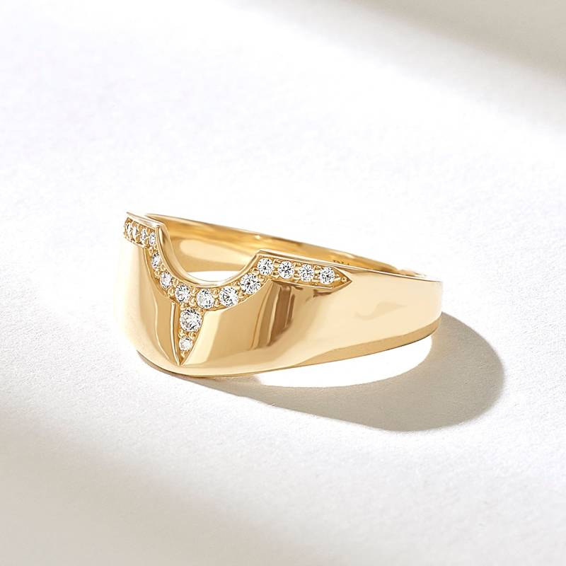 Diamant Tiara Nesting Band 14K Solid Gold Kontur Ring Solitaireenhancer Gebogener Ehering Pave Stapelring Geschenk von DiaFineJewelry