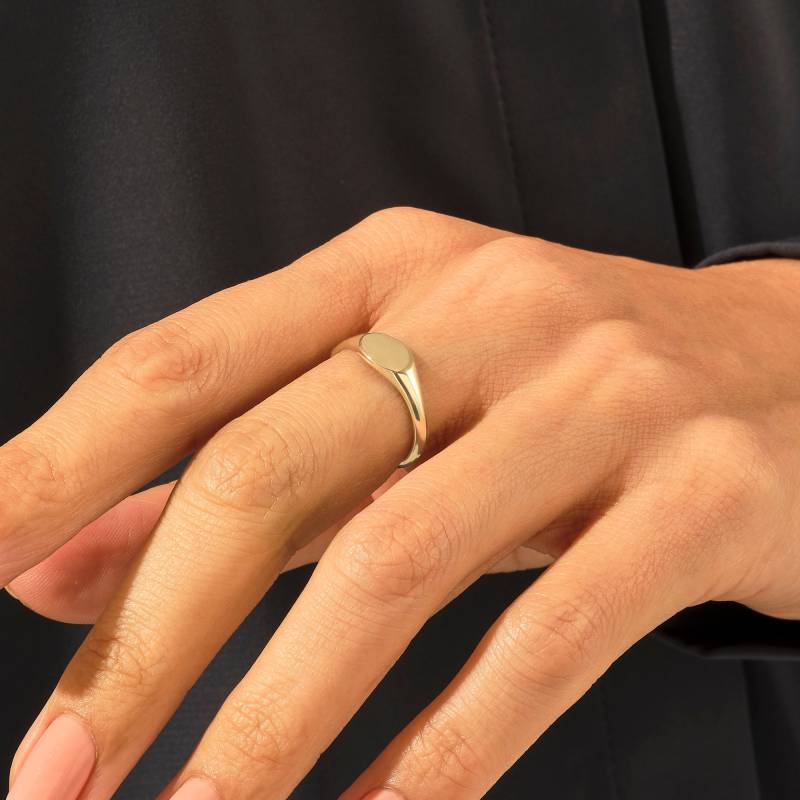 Gold Siegelring, Gravierte Goldringe Für Frauen, Individueller Kleiner Finger Ring, Zierlicher Initialring, Monogrammring, Handgemachte Schmuck von DiaFineJewelry