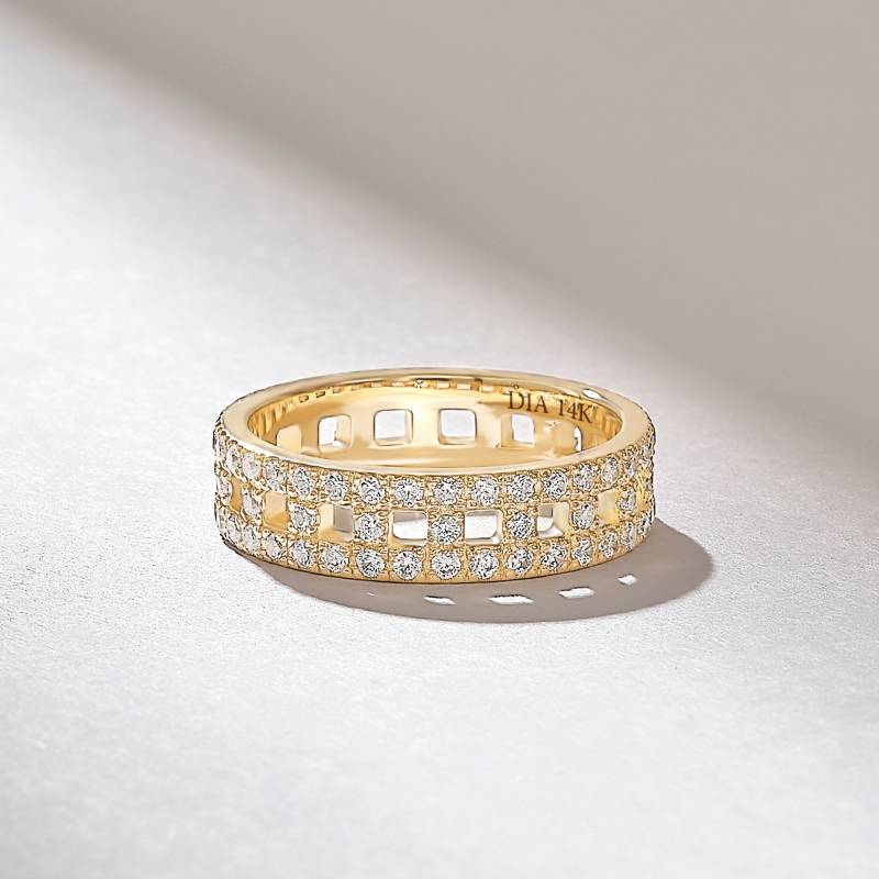 Diamant Ehering Frauen 14K Solid Gold Eternity Ring Pave Einzigartige Braut Bandring Jubiläumsband Für Frau Gefror Heraus von DiaFineJewelry