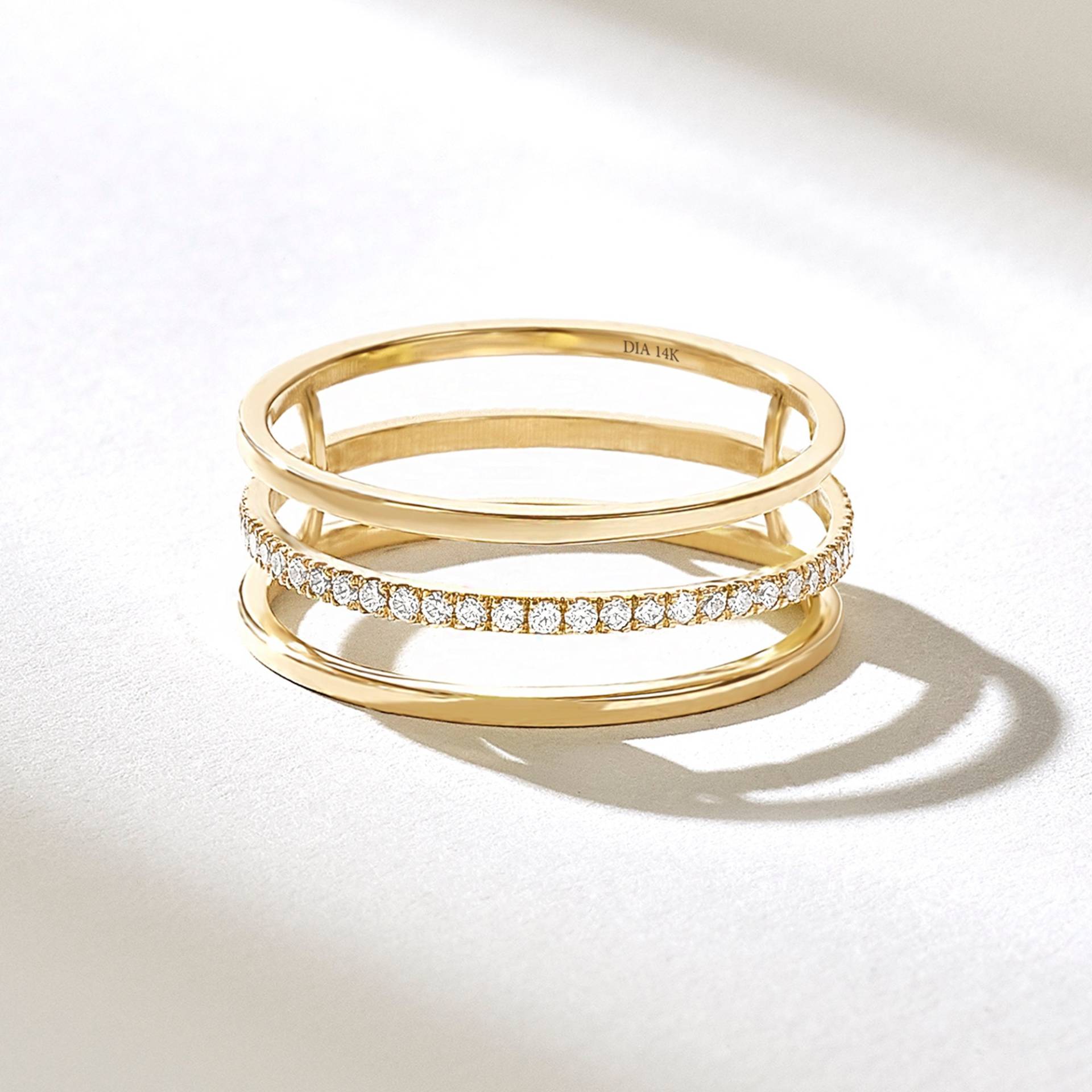 Pave Diamant Fidget Ehering, Solid Gold Spinner Band, Frauen Eterninty Ring, Einzigartige Goldband, Ring Für Sie, Geschenk Sie von DiaFineJewelry